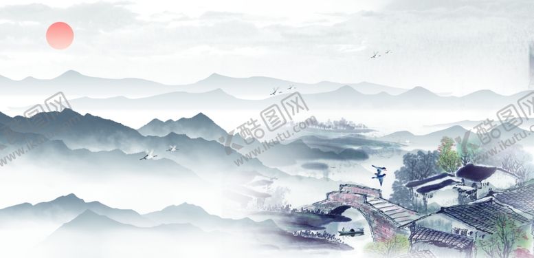 编号：49562009232013223952【酷图网】源文件下载-新中式水墨装饰画