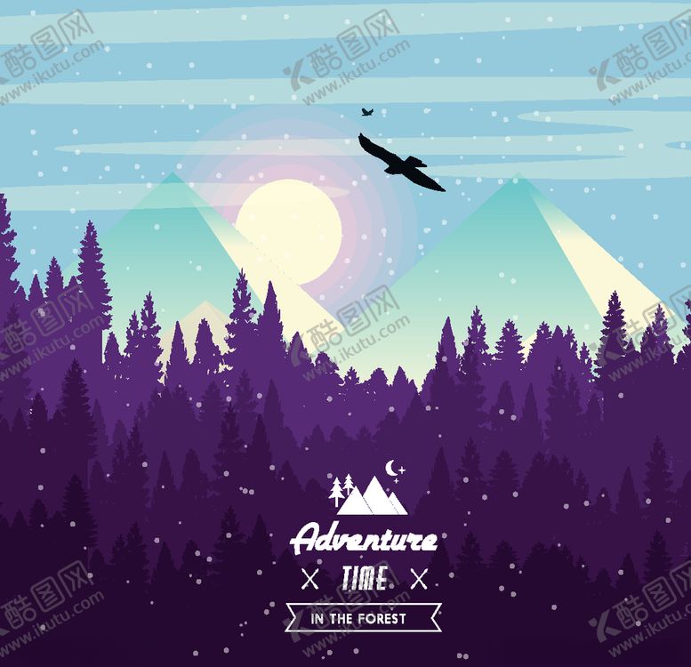 编号：86008209160351369949【酷图网】源文件下载-创意野外森林雪山风景
