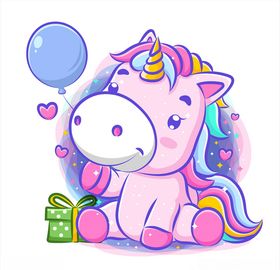 独角兽抱枕童话可爱宝宝生日宴