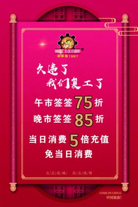 饭店复工海报