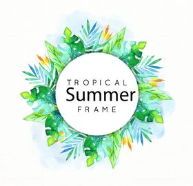 夏日素材海报元素