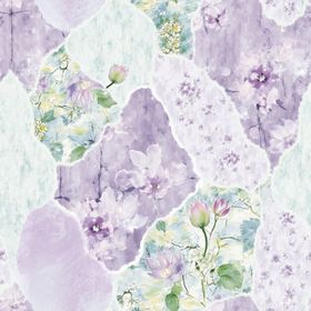 梦幻紫色花卉水彩图案