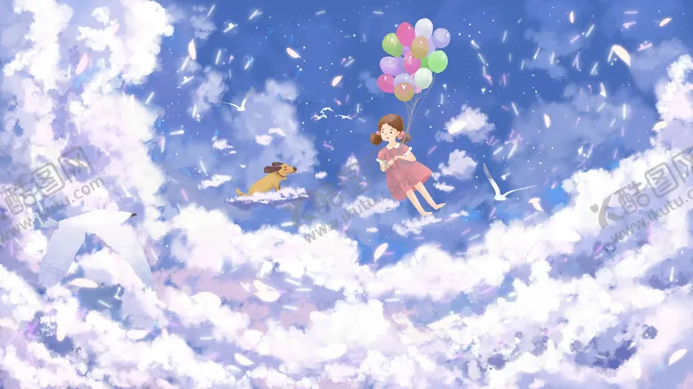 编号：68295109210402513516【酷图网】源文件下载-创意手绘天空图片 