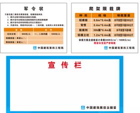 军令状爬架限载牌