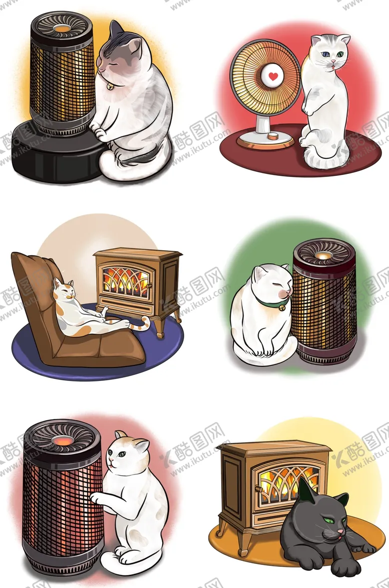 编号：20383804070058241578【酷图网】源文件下载-取暖的猫套图