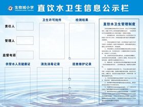 饮用水卫生安全管理信息公示栏