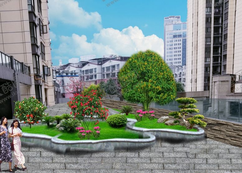 编号：83424007090239305717【酷图网】源文件下载-铁树桂花花池杜鹃茶花