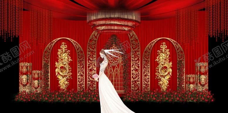 编号：92250209200851557979【酷图网】源文件下载-红色大气婚礼主题会场