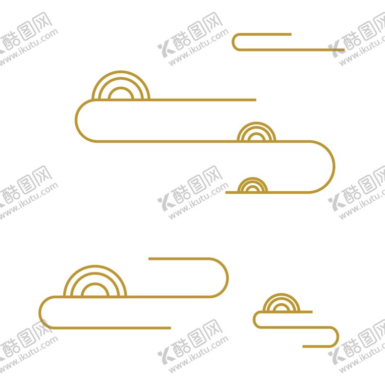 编号：95657504061241185230【酷图网】源文件下载-中国风金色祥云PNG免扣素材
