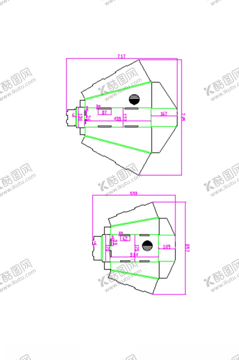 编号：87185804181529154526【酷图网】源文件下载-异性盒飞机盒啤盒刀模