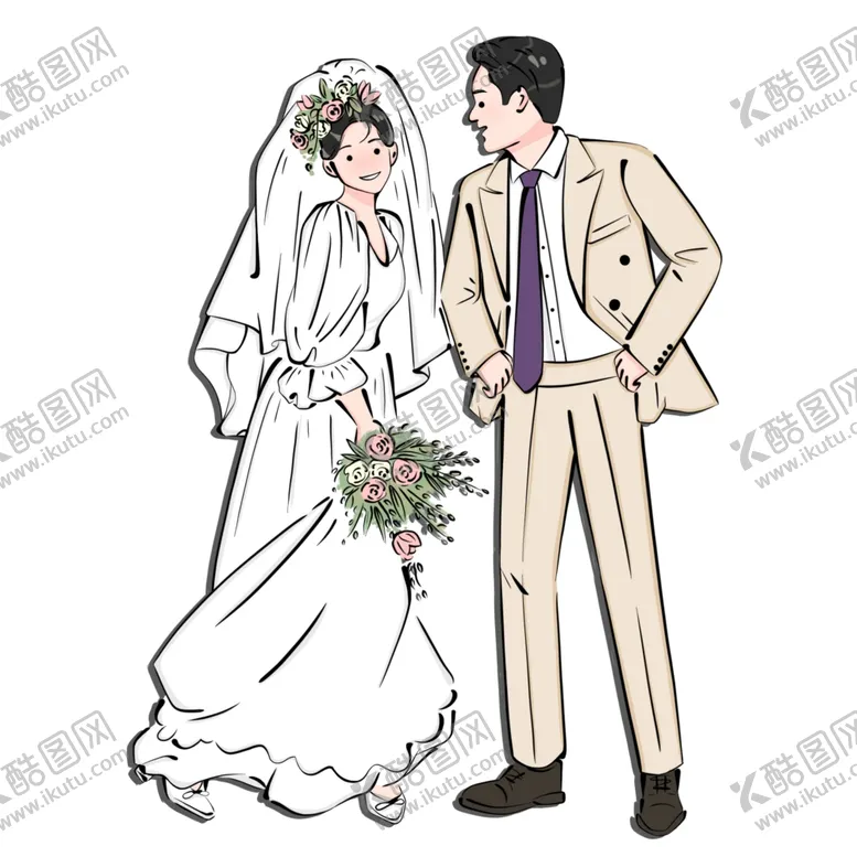 编号：13454401281118242680【酷图网】源文件下载-郁金香花海手绘插画情侣插画