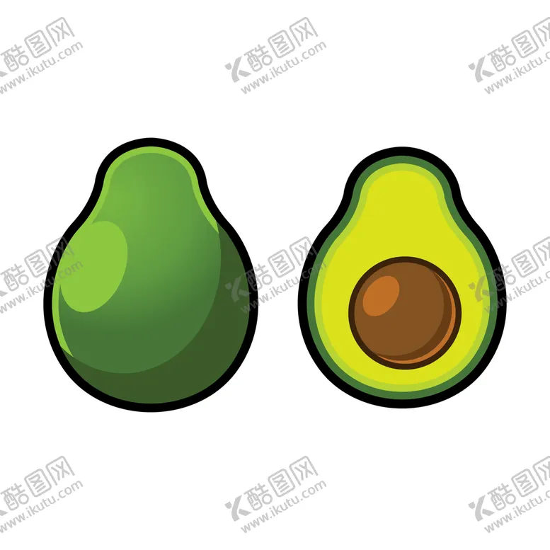 编号：93125710101954582350【酷图网】源文件下载-卡通牛油果