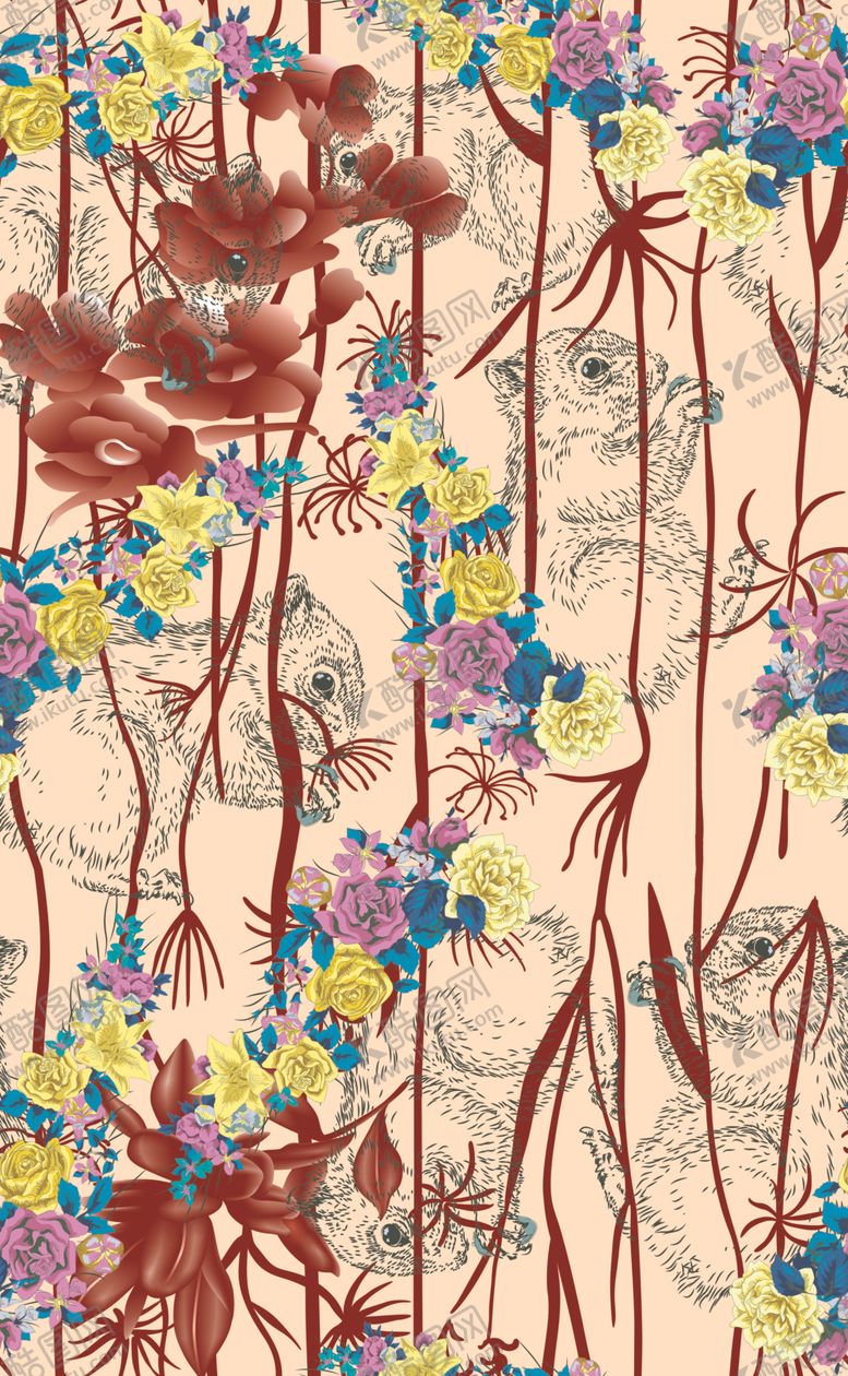 编号：23891210300426001322【酷图网】源文件下载-手绘花背景