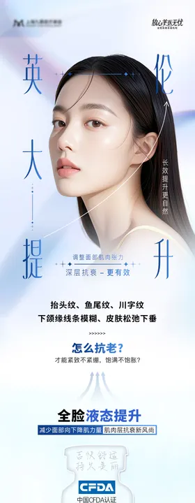 医美英伦大提升营销科普海报