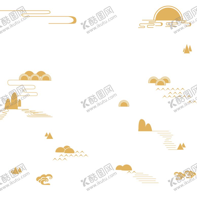 编号：10257207030354061081【酷图网】源文件下载-中国风金色祥云PNG免扣素材