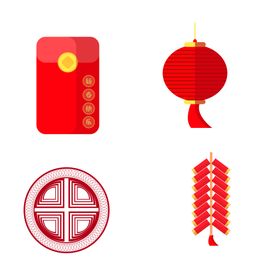 新年春节过年元旦图标贴纸