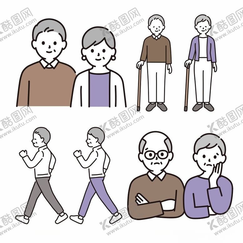 编号：27703702221200414171【酷图网】源文件下载-老人插图