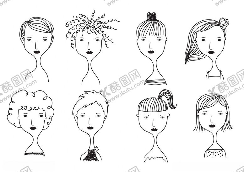 编号：75187602190353076901【酷图网】源文件下载-女人线性插画