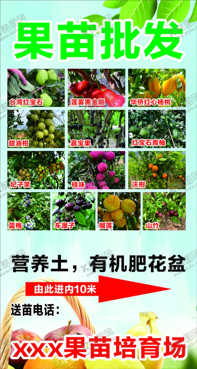 编号：43343111041656215172【酷图网】源文件下载-果苗批发 灯箱