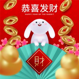 新年模板红包手绘元宝卡通