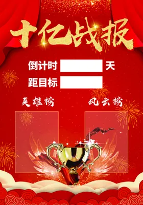 战报风云榜倒计时奖杯英雄榜