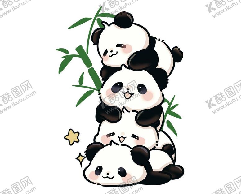 编号：44015011270316048915【酷图网】源文件下载-卡通叠熊猫