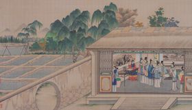 红楼梦场景精美工笔画