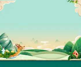 端午节背景插画海报吊旗