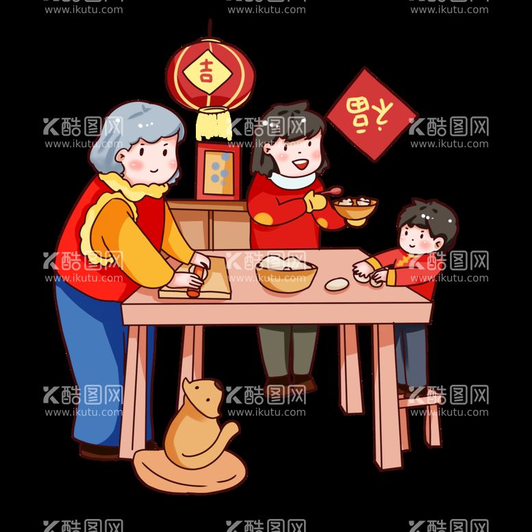 编号：83896510221450391137【酷图网】源文件下载-新年卡通画