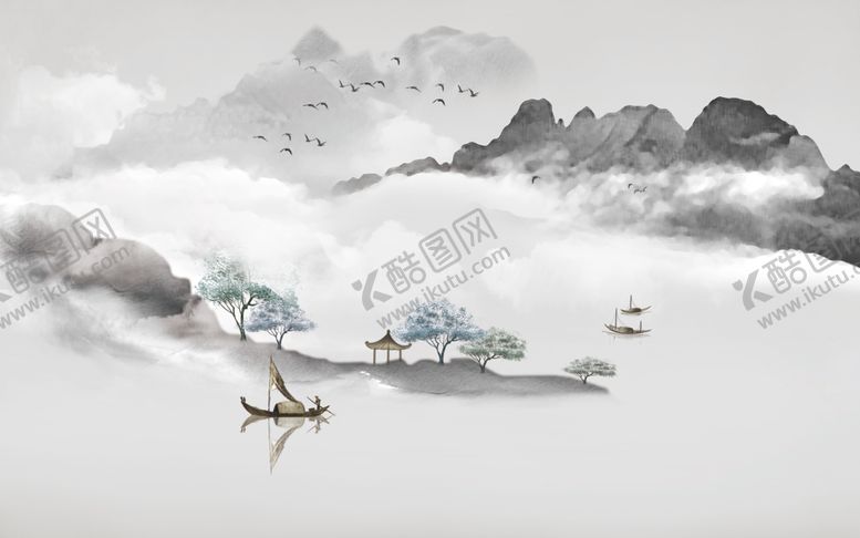 编号：35808901181734375064【酷图网】源文件下载-新中式抽象山水