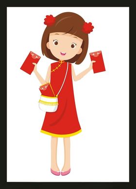 手绘女孩女人优雅美漂亮