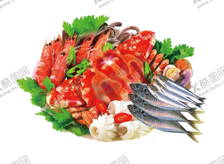 编号：62517009190950567062【酷图网】源文件下载-海鲜鱼  虾  螃蟹  美味 