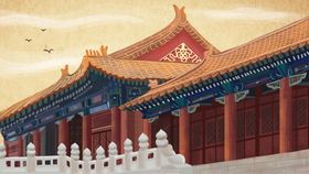 中国风中式建筑插画