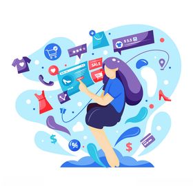 在线购物矢量图