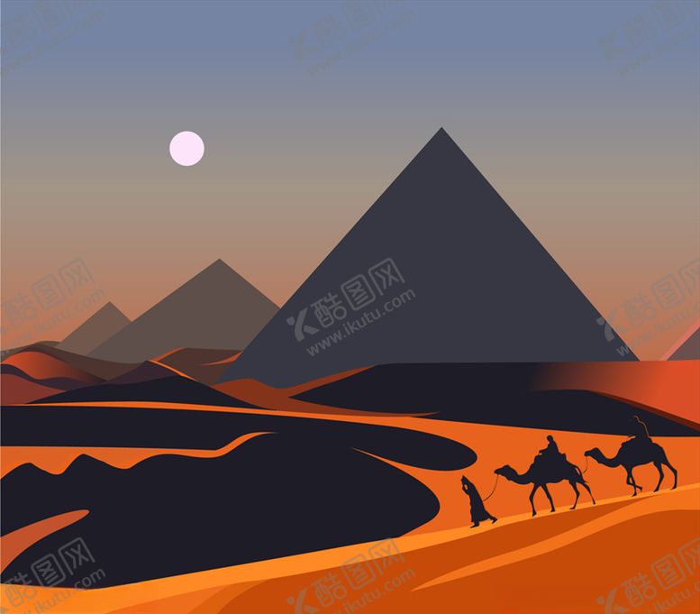 编号：34198209130833051624【酷图网】源文件下载-美丽沙漠夜晚风景