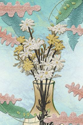 线条枝干花