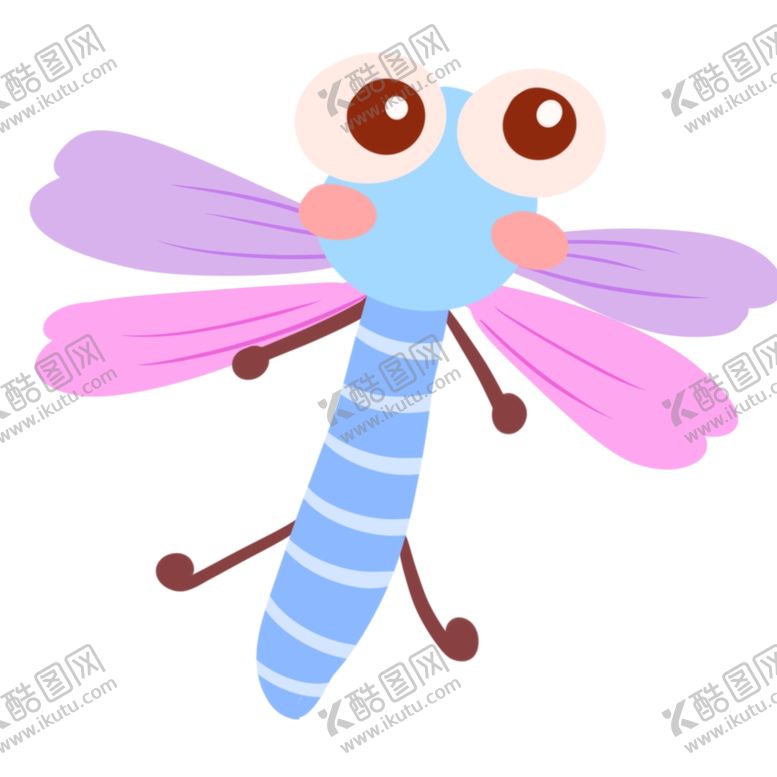 编号：99605009291141478044【酷图网】源文件下载-手绘卡通飞虫昆虫漂亮蜻蜓插画