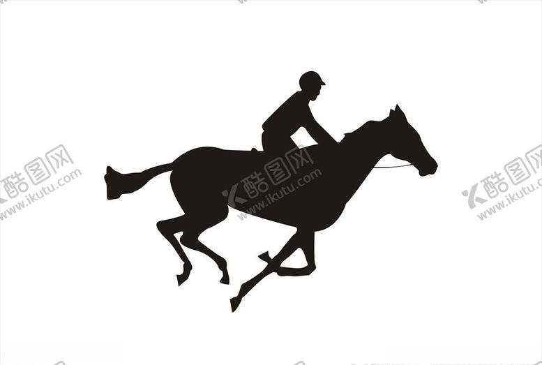 编号：16903009181559121701【酷图网】源文件下载-赛马剪影素材矢量