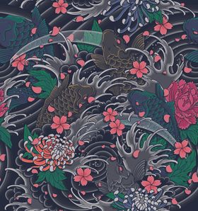 中国风日式浪花底纹背景