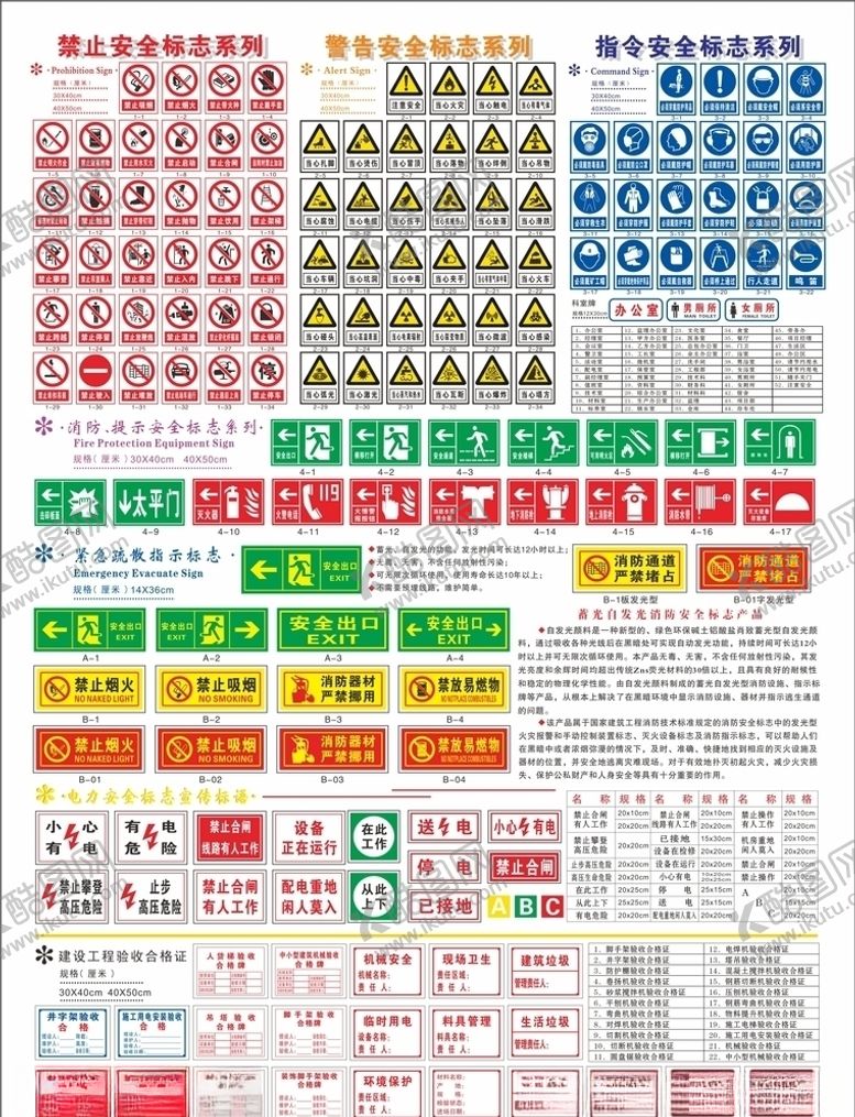 编号：91784505130008187665【酷图网】源文件下载-安全标识大全安全矢量图全集