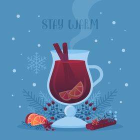 卡通饮料插画背景素材矢量