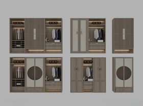 多款中式衣柜组合3d模型