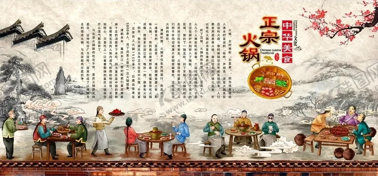 编号：33568506231530255617【酷图网】源文件下载-正宗火锅背景墙PSD模板下载