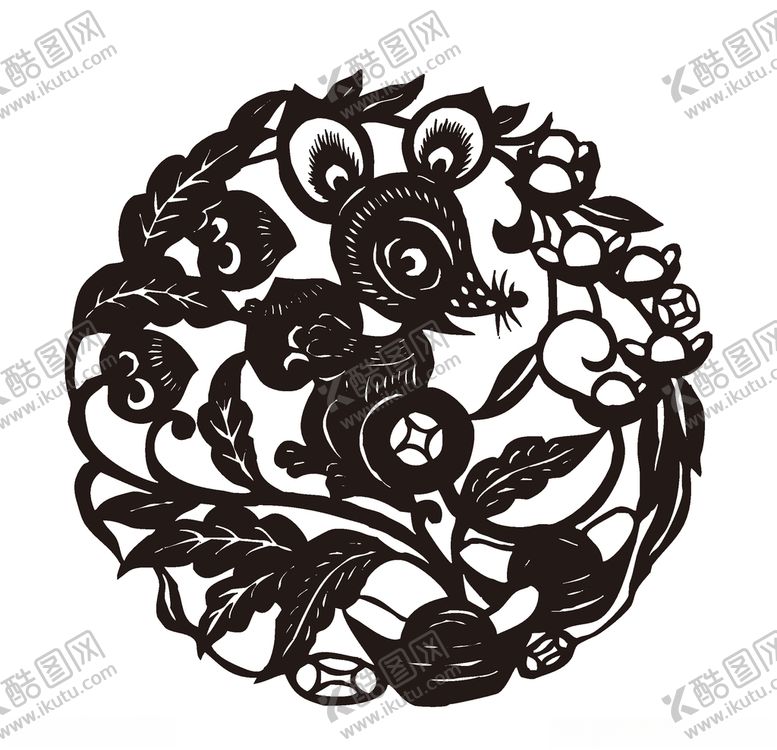 编号：83683709111222288015【酷图网】源文件下载-鼠年剪纸风格