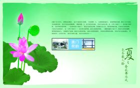 创意唯美淡绿荷花品质生活海报