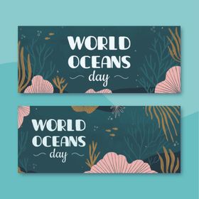 世界海洋日宣传卡片设计