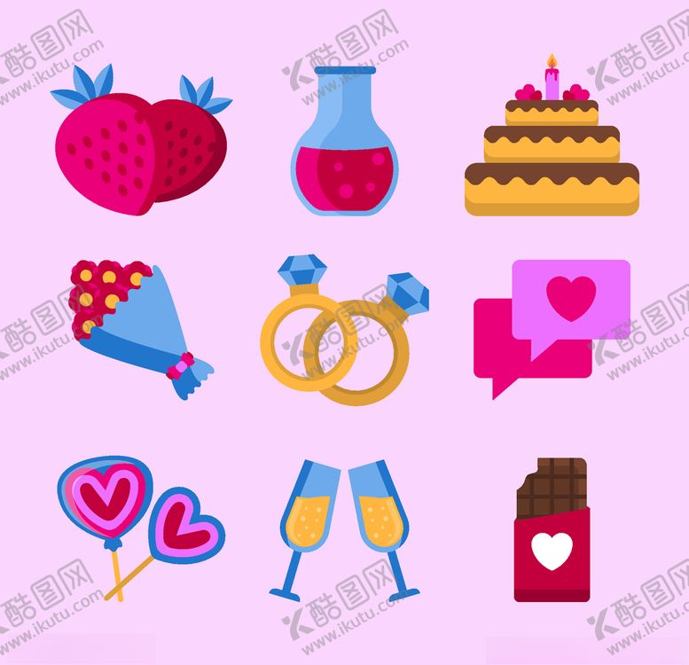 编号：42202609270651403134【酷图网】源文件下载-浪漫情人节元素