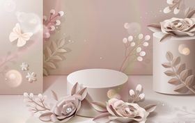 鲜花背景化妆品背景广告底图