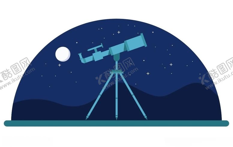 编号：82038810102305008050【酷图网】源文件下载-ai夏夜望远镜矢量插画