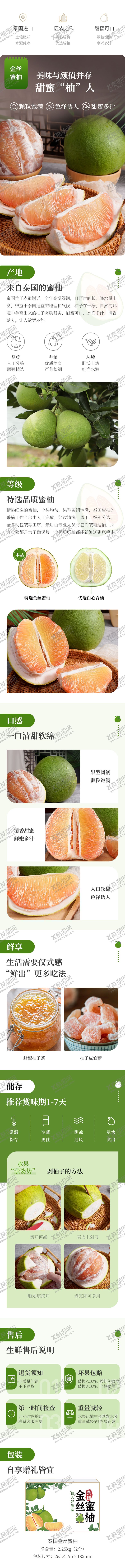 编号：68443010251619139444【酷图网】源文件下载-泰国金丝蜜柚详情页